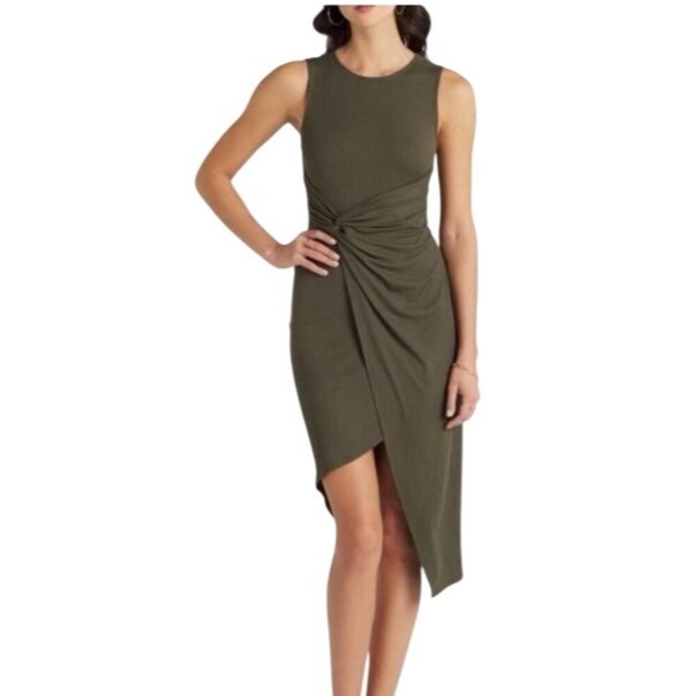 Heatherly Gray High-Low Wrap Dress Size 1X Sleeveless Asymmetrical Design NWT